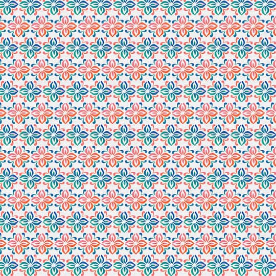 Fabric Editions White Belle Geometric Cotton Fabric